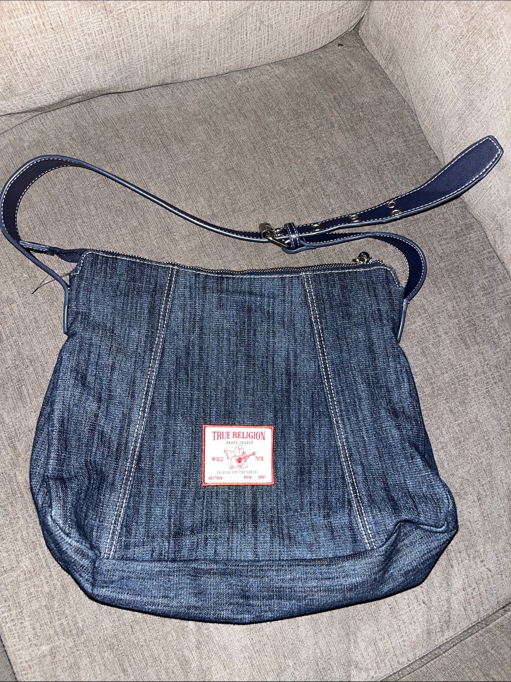 True Religion Denim Crossbody Bag in Dark Blue